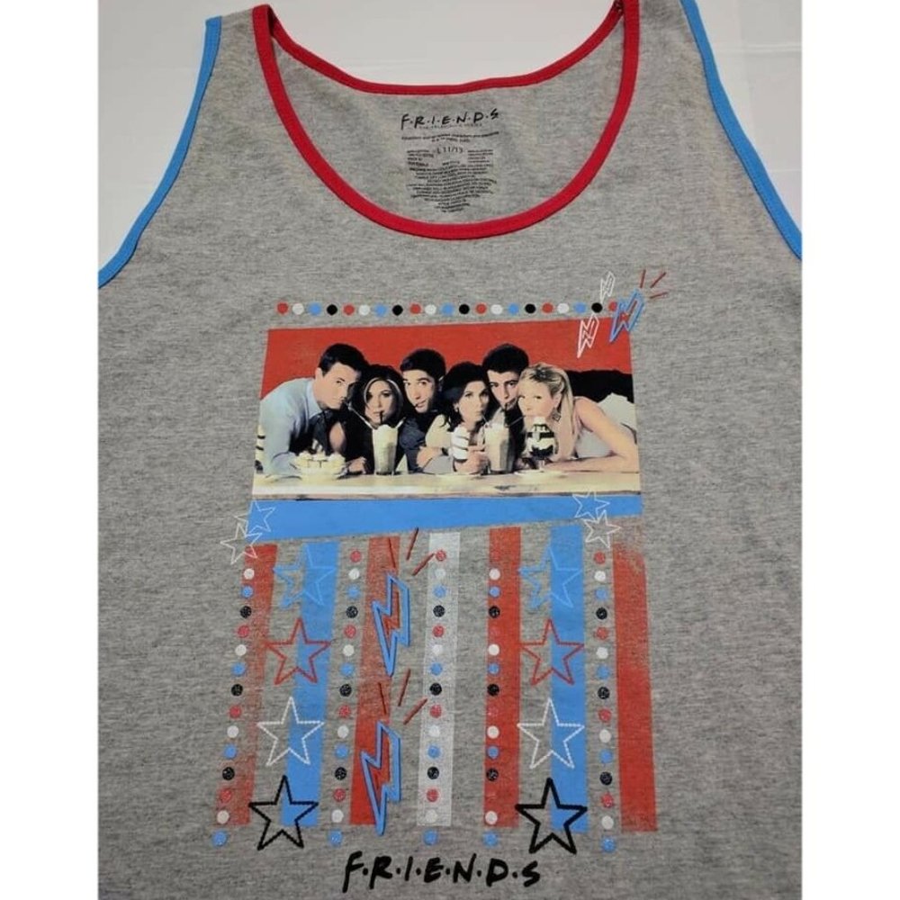 Friends TV Tank Top Red White Blue JRS S M L XL